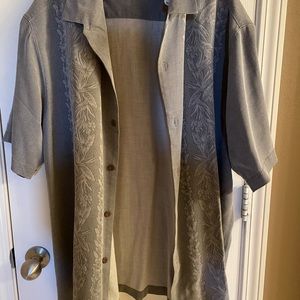 Tommy Bahama 100% silk grey dress shirt with original tags, brand new!